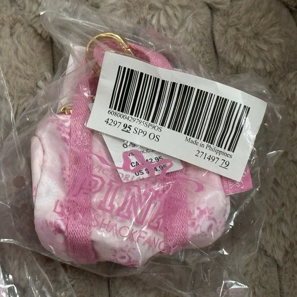 NWT💗SET💗Victoria’s Secret PINK x LOVESHACKFANCY Large TOTE& Mini Duffle Keychain - Picture 9 of 12